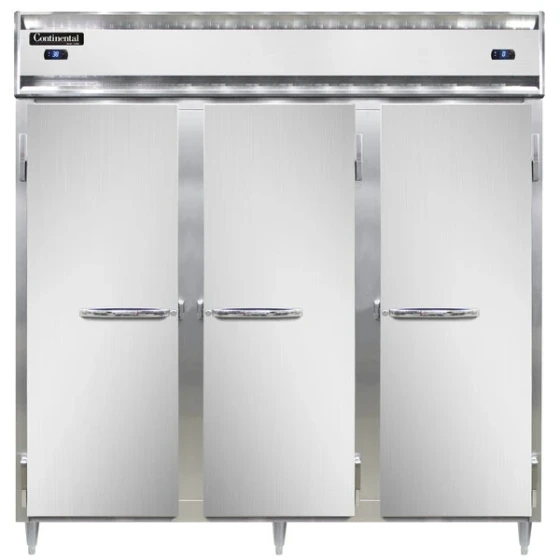 Continental Refrigerator D3RRFN 78" Solid Door Dual Temperature Reach-In Refrigerator/Refrigerator/Freezer