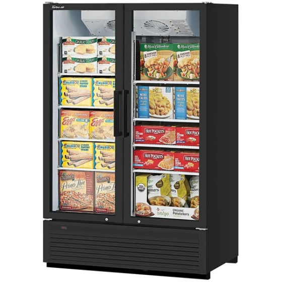 Turbo Air Super Deluxe TGF-47SDHB-N 51 1/8" Black Swing 2 Door Freezer