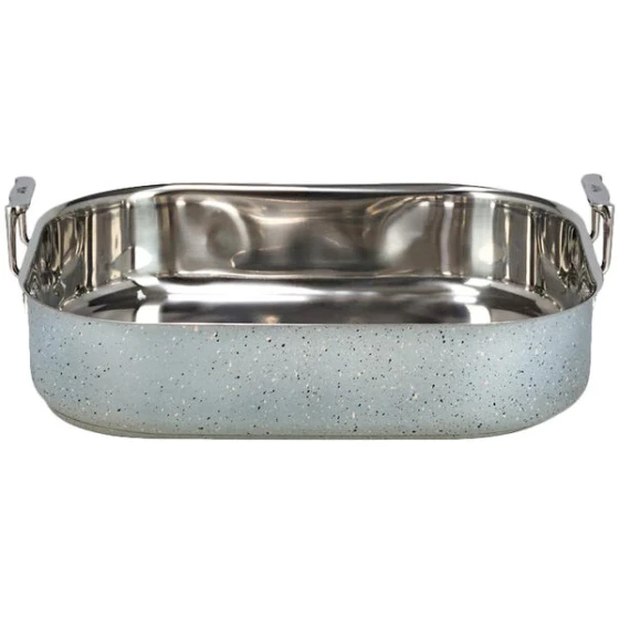 Bon Chef 60010CLDSTARLIGHT Cucina 10 Qt. Starlight Stainless Steel Roasting Pan - 16 1/2" x 14 1/4" x 4"