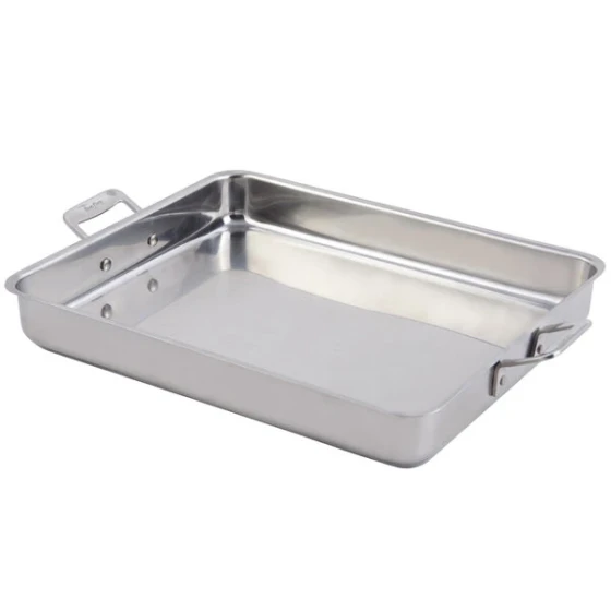 Bon Chef 60012CLD Cucina 5 Qt. Stainless Steel Roasting Pan - 14 5/8" x 12" x 2 1/4"