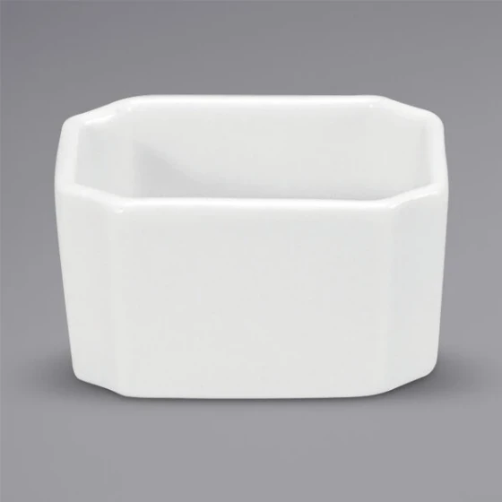 Oneida Buffalo Bright White Ware by 1880 Hospitality F8010000906 3 1/4" x 2 5/8" Porcelain Sugar Packet Holder - 36/Case