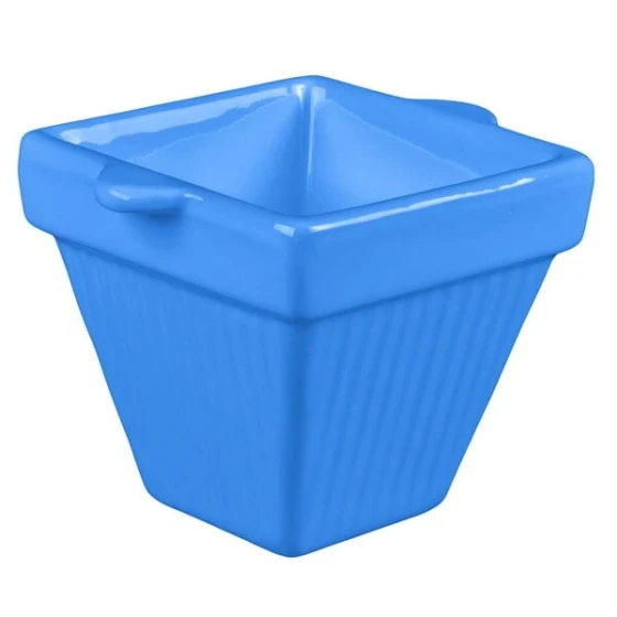 TableCraft CW1480CBL 18 oz. Cobalt Blue Cast Aluminum Square Condiment Bowl