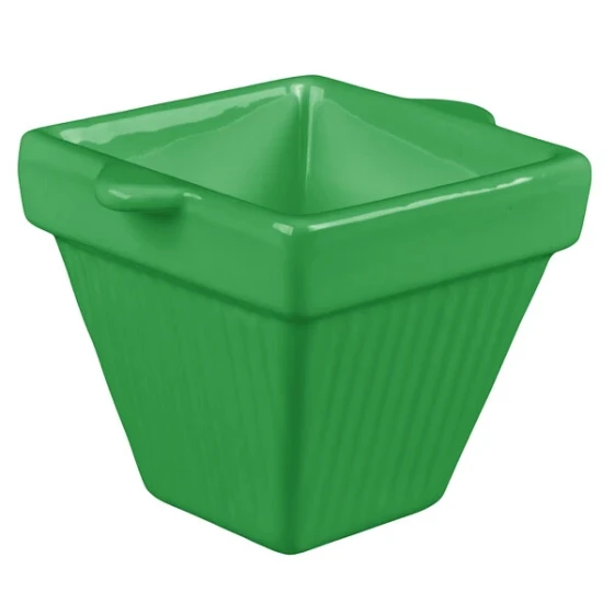 TableCraft CW1480GN 18 oz. Green Cast Aluminum Square Condiment Bowl