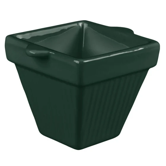 TableCraft CW1480HGN 18 oz. Hunter Green Cast Aluminum Square Condiment Bowl