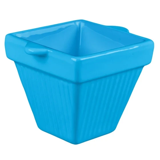TableCraft CW1480SBL 18 oz. Sky Blue Cast Aluminum Square Condiment Bowl