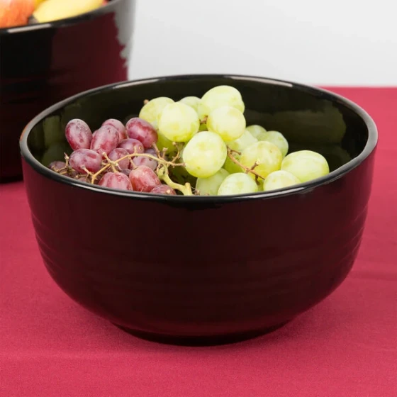 TableCraft CW3170BK 3.5 Qt. Black Cast Aluminum Fruit Bowl