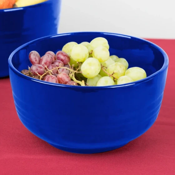 TableCraft CW3170CBL 3.5 Qt. Cobalt Blue Cast Aluminum Fruit Bowl