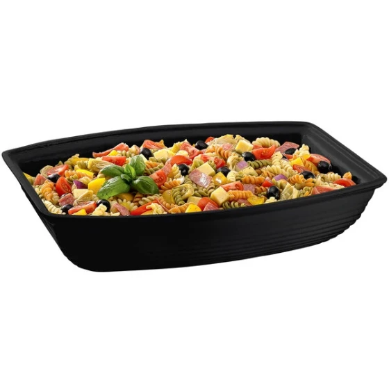 TableCraft CW3190BK 10.5 Qt. Black Cast Aluminum Oblong Salad Bowl
