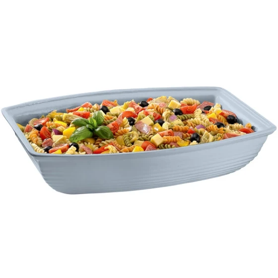 TableCraft CW3190GY 10.5 Qt. Gray Cast Aluminum Oblong Salad Bowl