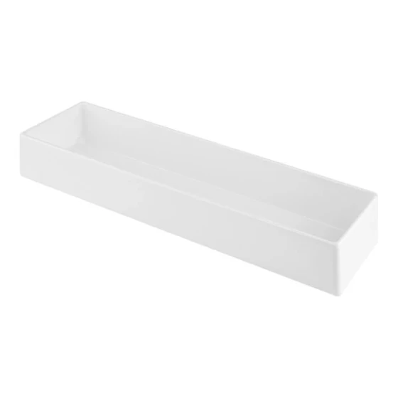 TableCraft CW4018W Contemporary Collection White 3.5 Qt. Cast Aluminum Straight Sided Bowl - 3" Deep
