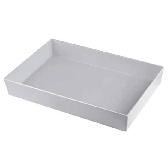 TableCraft CW5000N Simple Solutions Full Size Natural Finish Cast Aluminum Straight Sided Bowl - 3" Deep