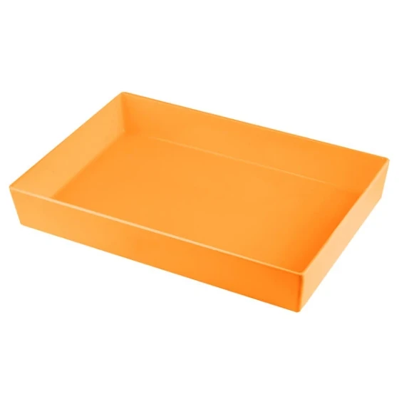 TableCraft CW5000X Simple Solutions Full Size Orange Cast Aluminum Straight Sided Bowl - 3" Deep