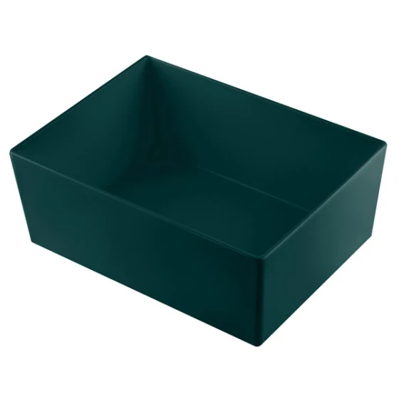 TableCraft CW5006HGN Simple Solutions 1/2 Size 8 Qt. Hunter Green Cast Aluminum Deep Straight Sided Bowl - 5" Deep