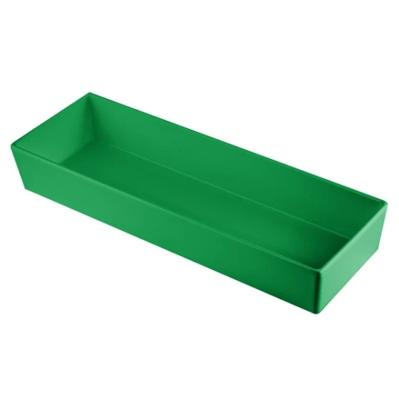 TableCraft CW5008GN Simple Solutions 1/2 Size Long Green Cast Aluminum Straight Sided Bowl - 3" Deep