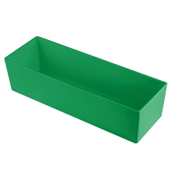 TableCraft CW5010GN Simple Solutions 1/2 Size Long Green Cast Aluminum Deep Straight Sided Bowl - 5" Deep