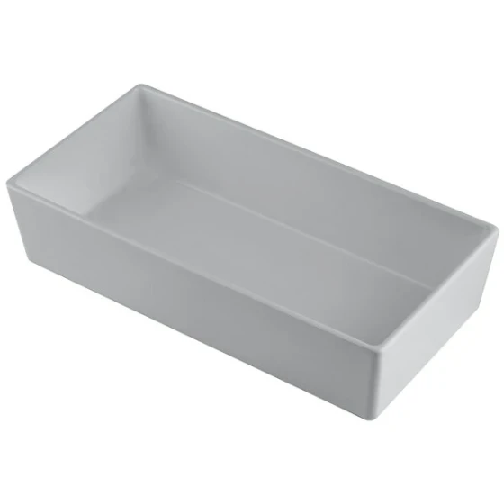 TableCraft CW5012N Simple Solutions 1/3 Size Natural Finish Cast Aluminum Straight Sided Bowl - 3" Deep