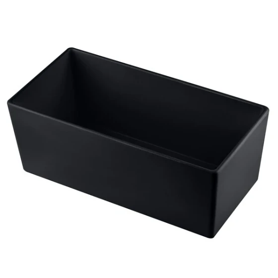 TableCraft CW5014BK Simple Solutions 1/3 Size Black Cast Aluminum Deep Straight Sided Bowl - 5" Deep