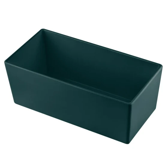TableCraft CW5014HGN Simple Solutions 1/3 Size Hunter Green Cast Aluminum Deep Straight Sided Bowl - 5" Deep
