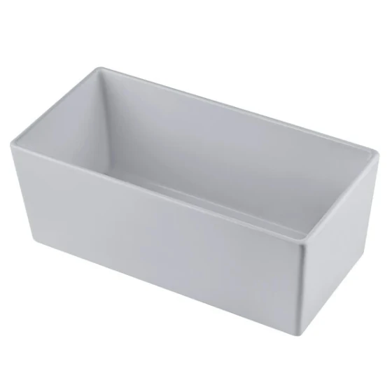 TableCraft CW5014N Simple Solutions 1/3 Size Natural Finish Cast Aluminum Deep Straight Sided Bowl - 5" Deep