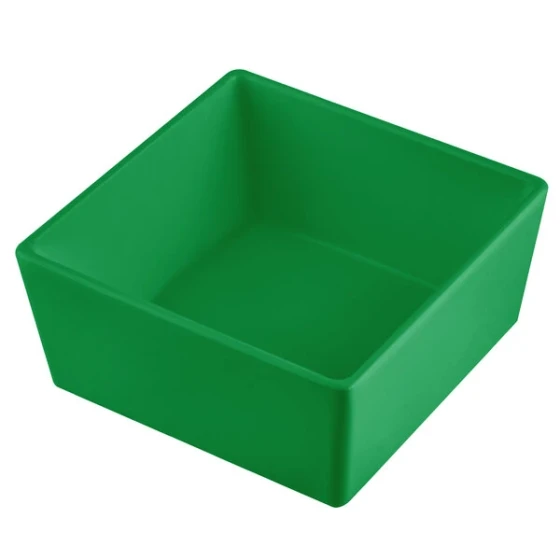 TableCraft CW5016GN Simple Solutions 1/6 Size Green Cast Aluminum Straight Sided Bowl - 3" Deep