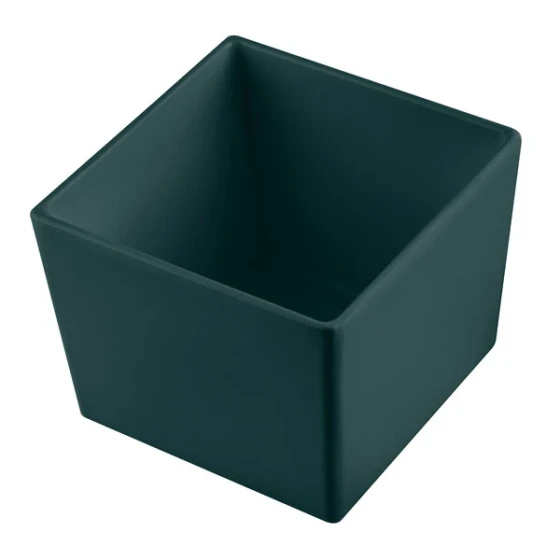 TableCraft CW5018HGN Simple Solutions 1/6 Size Hunter Green Cast Aluminum Straight Sided Bowl - 5" Deep