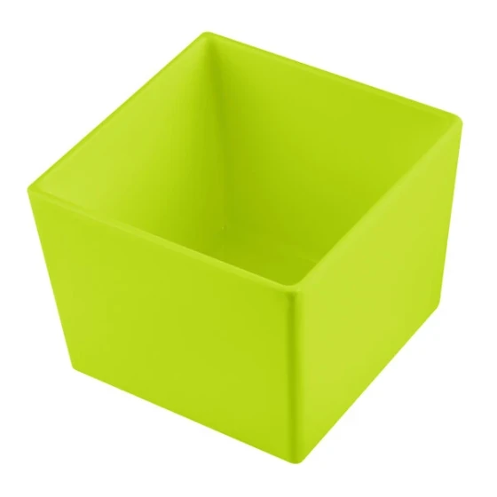 TableCraft CW5018LG Simple Solutions 1/6 Size Lime Green Cast Aluminum Straight Sided Bowl - 5" Deep