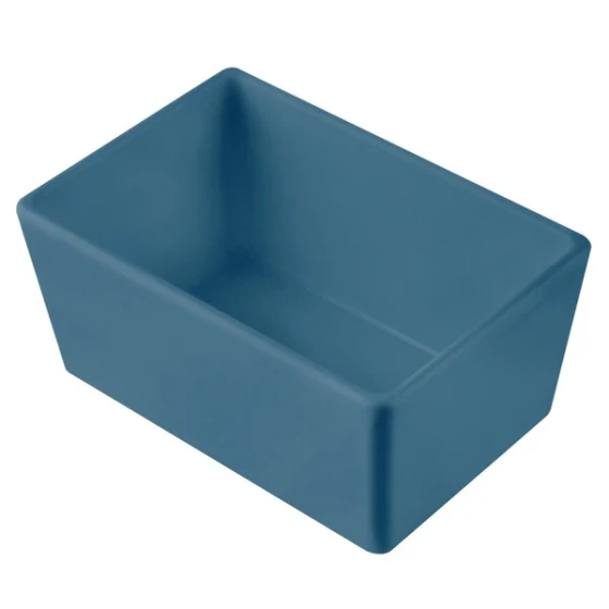 TableCraft CW5020PB Simple Solutions 1/9 Size Pigeon Blue Cast Aluminum Straight Sided Bowl - 3" Deep