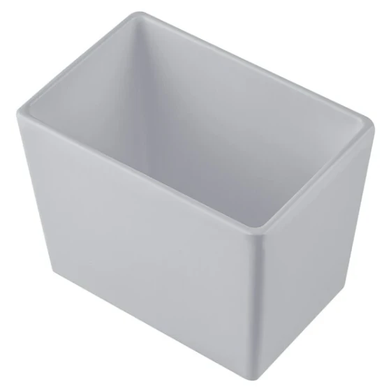 TableCraft CW5022N Simple Solutions 1/9 Size Natural Finish Cast Aluminum Deep Straight Sided Bowl - 5" Deep