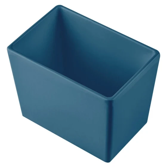 TableCraft CW5022PB Simple Solutions 1/9 Size Pigeon Blue Cast Aluminum Deep Straight Sided Bowl - 5" Deep