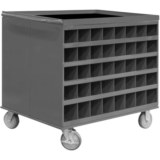 Durham Mfg 34" x 24" x 30" Double-Sided Stock Cart with 80 Bin Openings 664-95