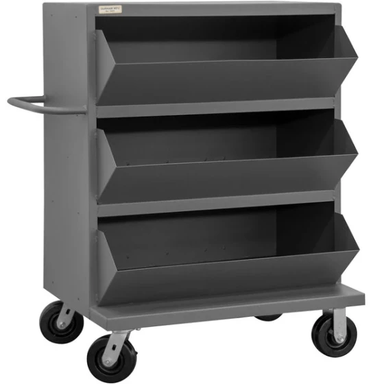Durham Mfg 42 1/8" x 24 1/16" x 49 3/16" Stock Cart with 3 Bin Openings MSB3-2036-95
