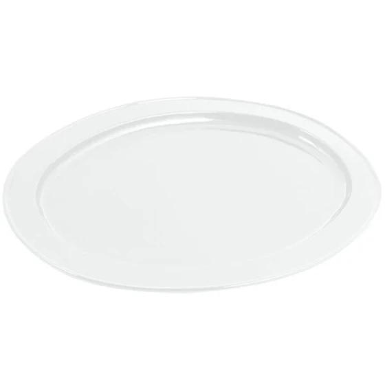 Bon Chef 2045 20" x 14" White Sandstone Finish Cast Aluminum Oval Platter
