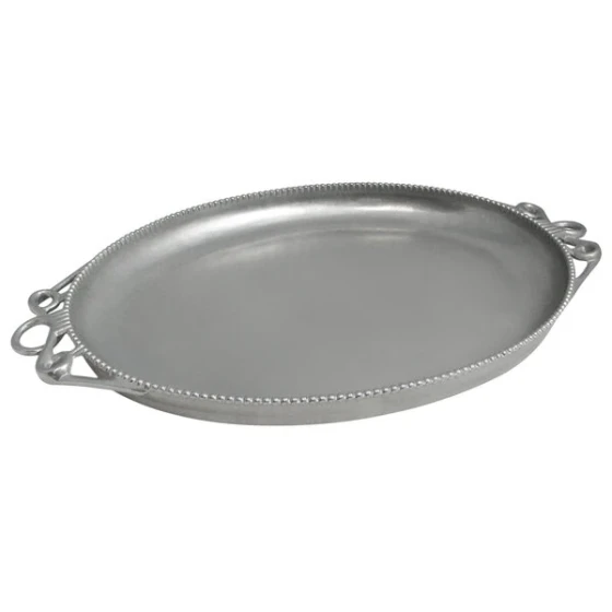 Bon Chef 2100P Bolero 12 1/2" x 17 1/2" Pewter-Glo Cast Aluminum Platter