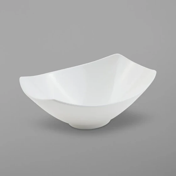 Bon Chef 2513PWHT Gondola 64 oz. White Sandstone Cast Aluminum Bowl