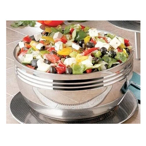 Bon Chef 9320 Cold Wave 10.10 Qt. Triple Wall Bowl with Stacking Cover