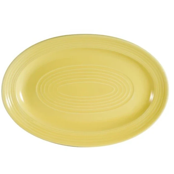 CAC TG-14-SFL Tango 13 5/8" x 9 3/8" Sunflower Oval Platter - 12/Case