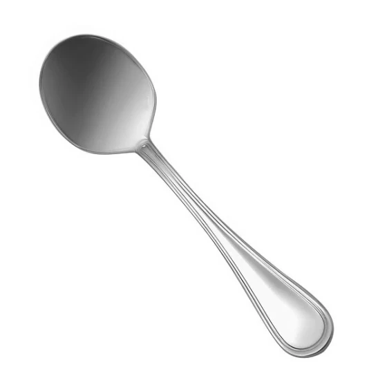 Sant'Andrea Bellini by 1880 Hospitality T029SRBF 6 1/2" 18/10 Stainless Steel Extra Heavy Weight Round Bowl Soup Spoon - 12/Box