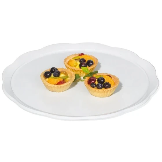 GET ML-114-W Bake and Brew 11 1/2" White Round Display Platter   - 12/Case