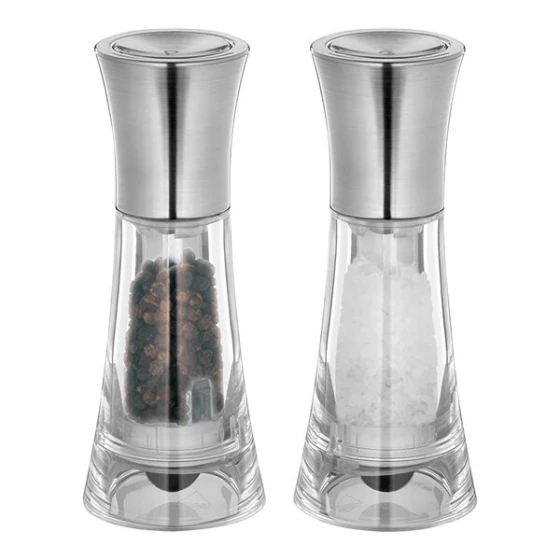 Kuchenprofi New York 6" Acrylic Push Grind Salt and Pepper Mill Set