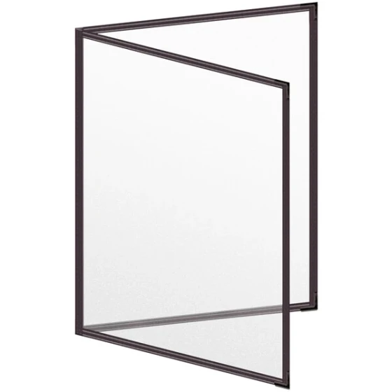 H. Risch, Inc. TED Deluxe Sewn 8 1/2" x 11" Brown 4 View Menu Cover with Black Smooth Corners and Matte Finish