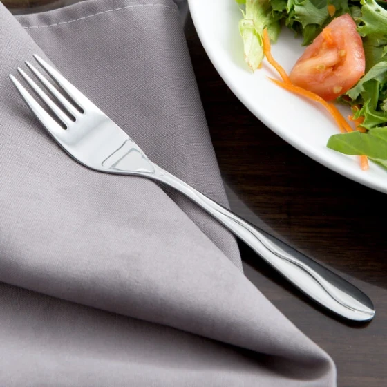Libbey 973 038 Cantina 7" 18/0 Stainless Steel Heavy Weight Salad Fork - 36/Case
