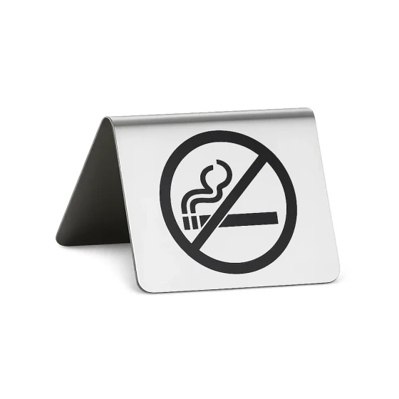 Tablecraft, Non Smoking Sign, Stainless Steel, 6 cm Length, 7 cm Width