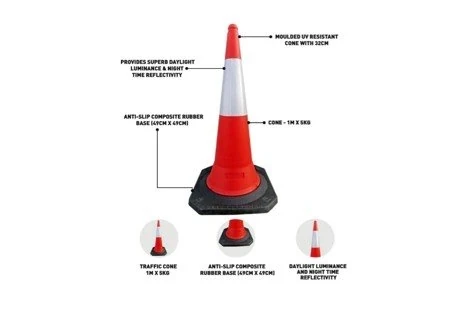 Anti Slip  Traffic Cone - 1 M x 5 KG