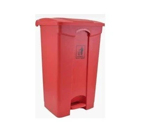 Plastic Garbage Bin - Center Pedal - 87 Ltr - Red