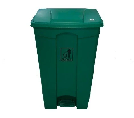 Plastic Garbage Bin - Center Pedal - 87 Ltr - Green
