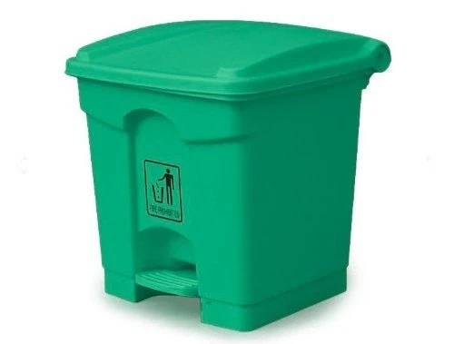 Plastic Garbage Bin - Center Pedal - 30 Ltr - Green
