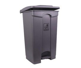 Plastic Garbage Bin - Center Pedal - 87 Ltr - Gray