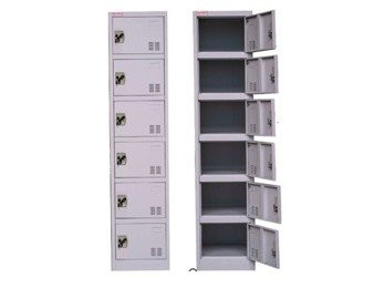 SUPER - Steel Locker Six Door Grey Color - 183H X 40W X 45D cm