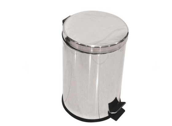 Stainless Steel Garbage Bin - Round - 38 x 24 Cm - 12 Ltr
