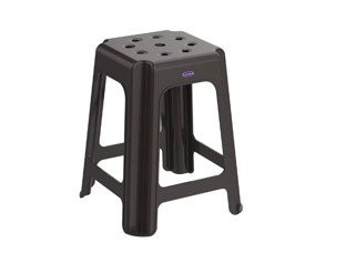 High Stool Square Chair - 37D x 37W x 46H - Dark Brown